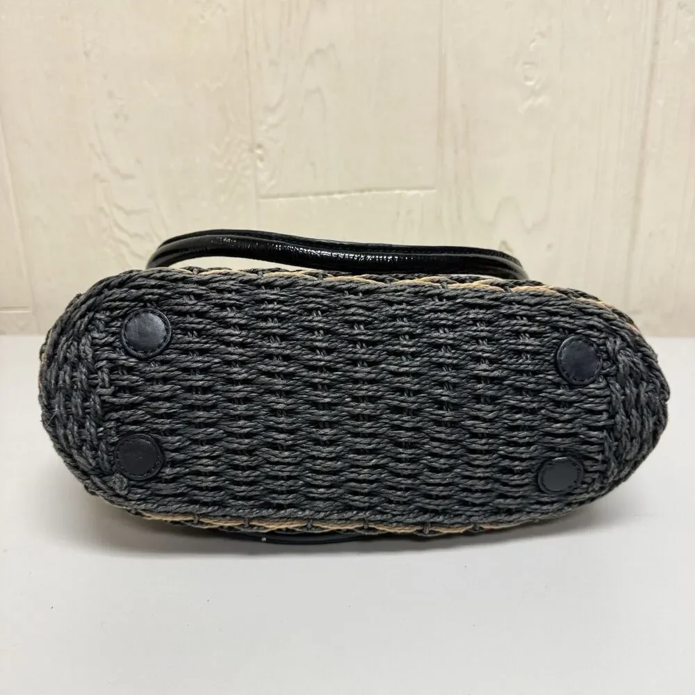 Vintage Brighton Woven Straw Shoulder Crossbody Handbag Purse - Picture 6 of 12